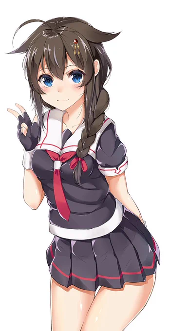 前のポーズで 時雨を描きました! 