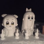 この雪像クオリティ高すぎw地元帰って突然できてたらまじヒェってなるわ!