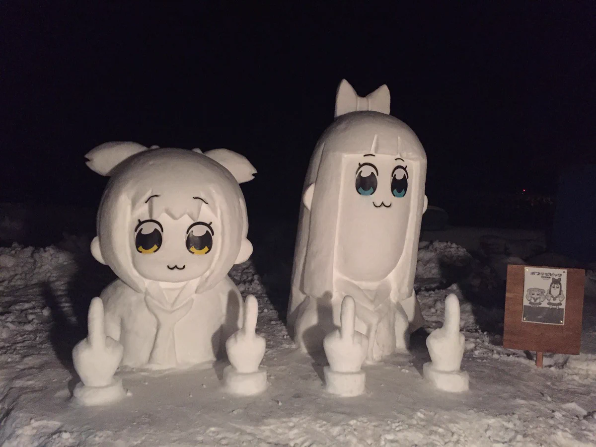 この雪像クオリティ高すぎw地元帰って突然できてたらまじヒェってなるわwww
