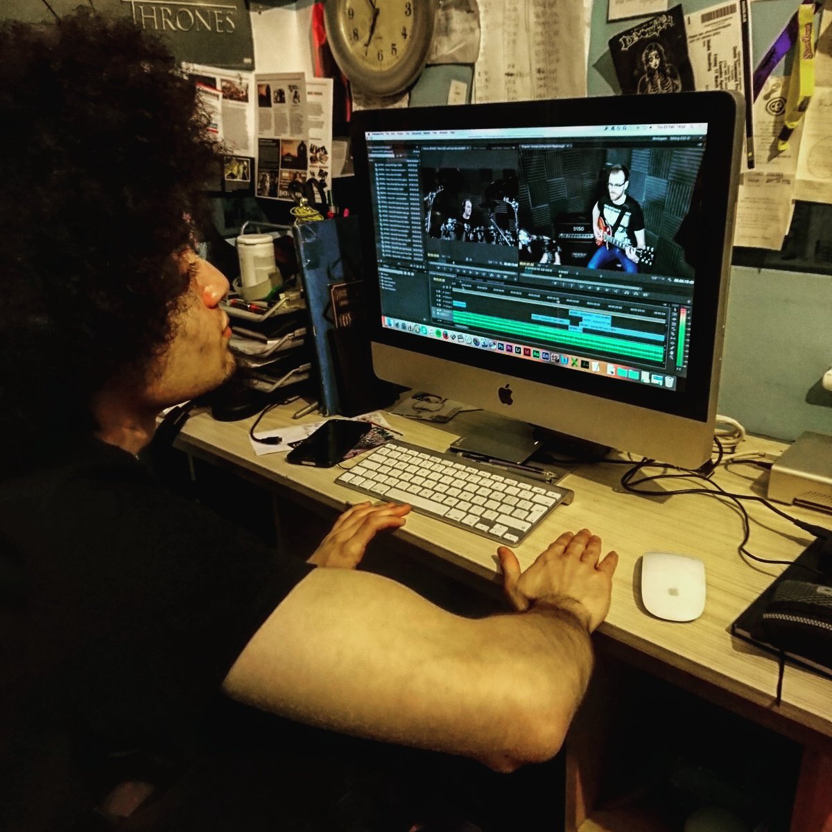 Editing a lil' video we did with <a href="/AYAltSoc/">Aylesbury Alt Music</a> looking great, can't wait to show you all #metal #deathmetal