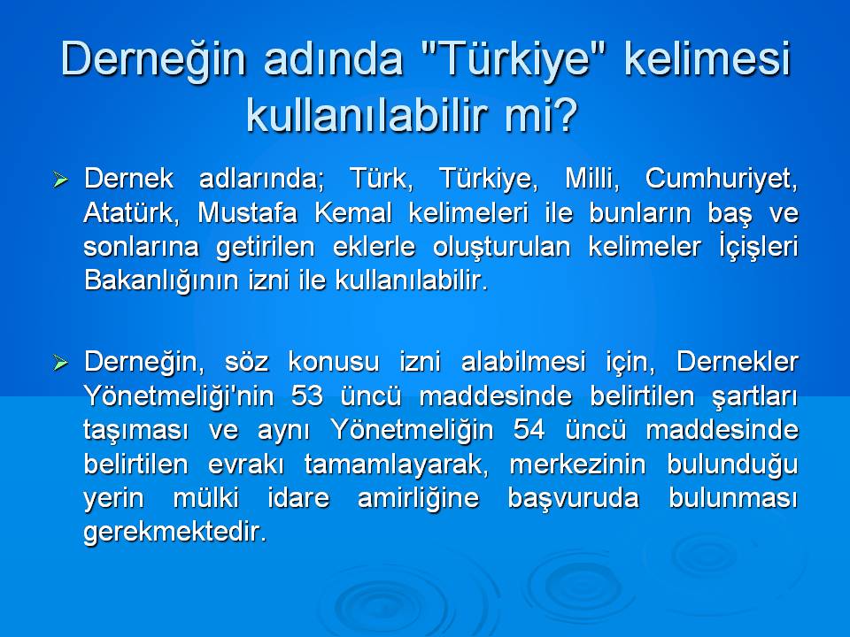 Dernek adında "TÜRKİYE" kelimesi kullanılabilir mi? dernekler.org/stk-danismanli… #DaimaMilletKararımızEvet #HalkınKararıHayır