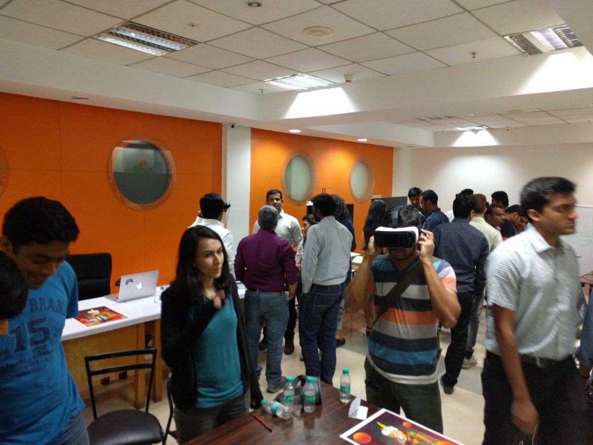 theindiagdc's tweet photo. #Demos on in full swing! At #VRGuildIndia, in #Bengaluru, with @unboxfestival & @helloQS #VirtualReality #VR https://t.co/WQecYM6kmA