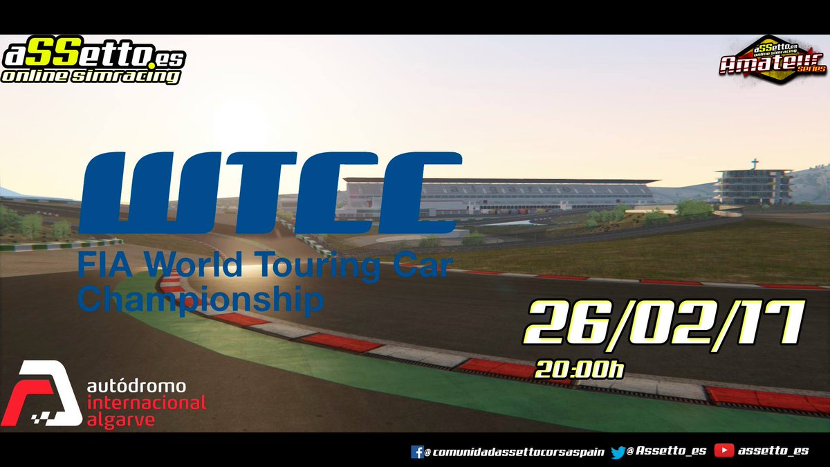Assetto_es's tweet photo. Mañana día de Multi-camara en Assetto.es! WTCC en Algarve y la CAYMAN CUP en el peligroso y a la vez maravilloso circuito de Bathurst! https://t.co/gCsodlHZFZ