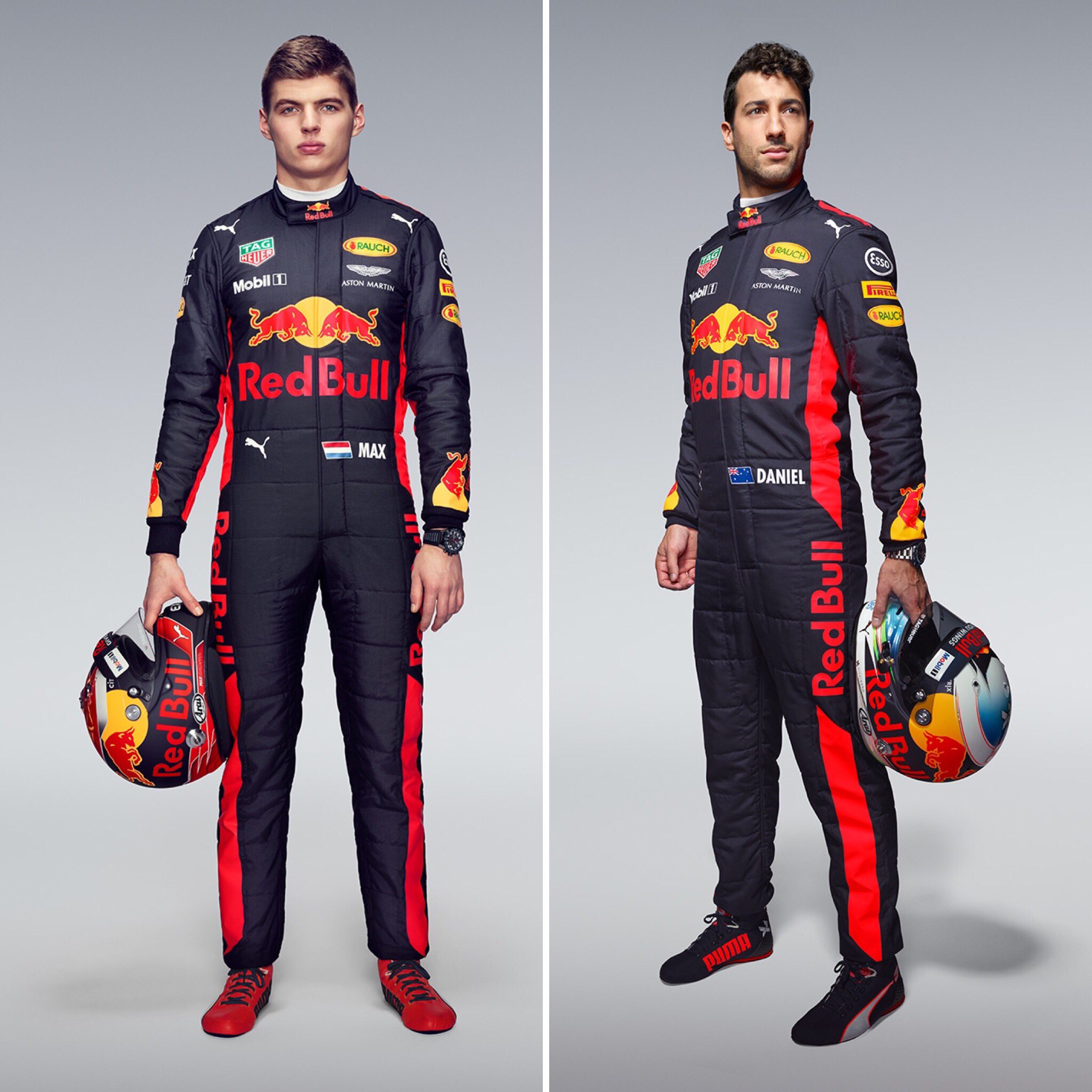 Oracle Red Bull Racing on X: "Fresh lids, fresh threads! 👕👌 The 2017  overalls for @danielricciardo and @Max33Verstappen #givesyouwings  https://t.co/nSTTOCDBwd" / X