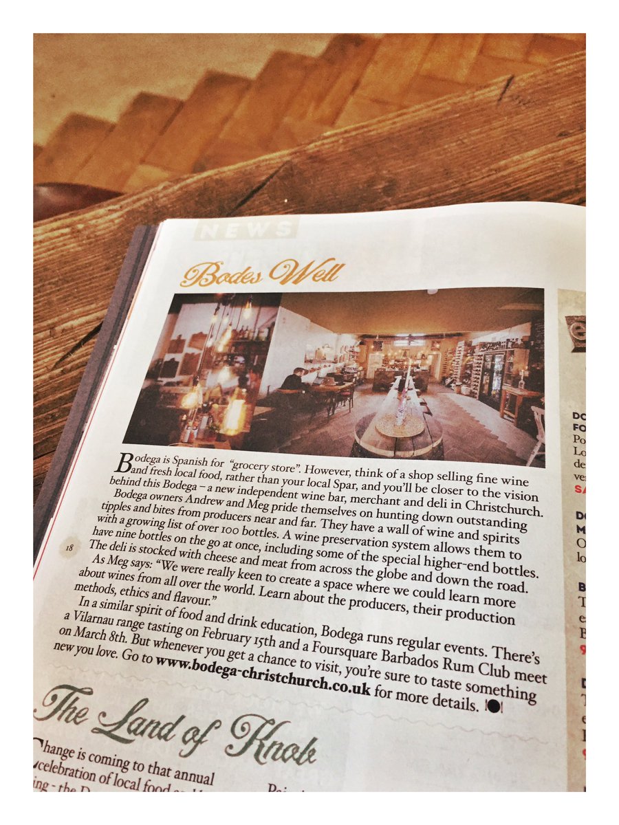 Big fat thanks to <a href="/MenuDorset/">Menu Dorset Magazine</a> for this fab little write up! #Dorset #wine #winebar #Christchurch