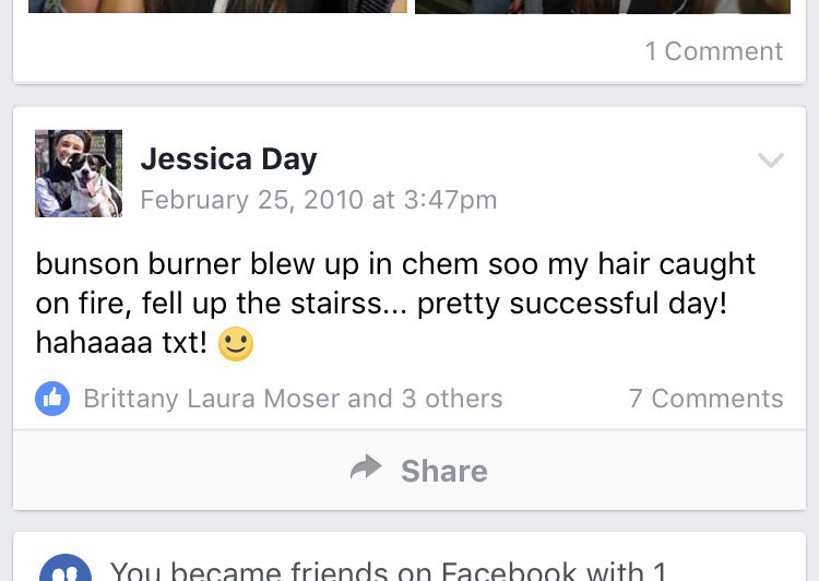 jessday4's tweet photo. 7 years ago today- my hair caught on fire in my HS chem class...👩🏽‍🔬🤦🏽‍♀️ https://t.co/dBAoPxbZE8