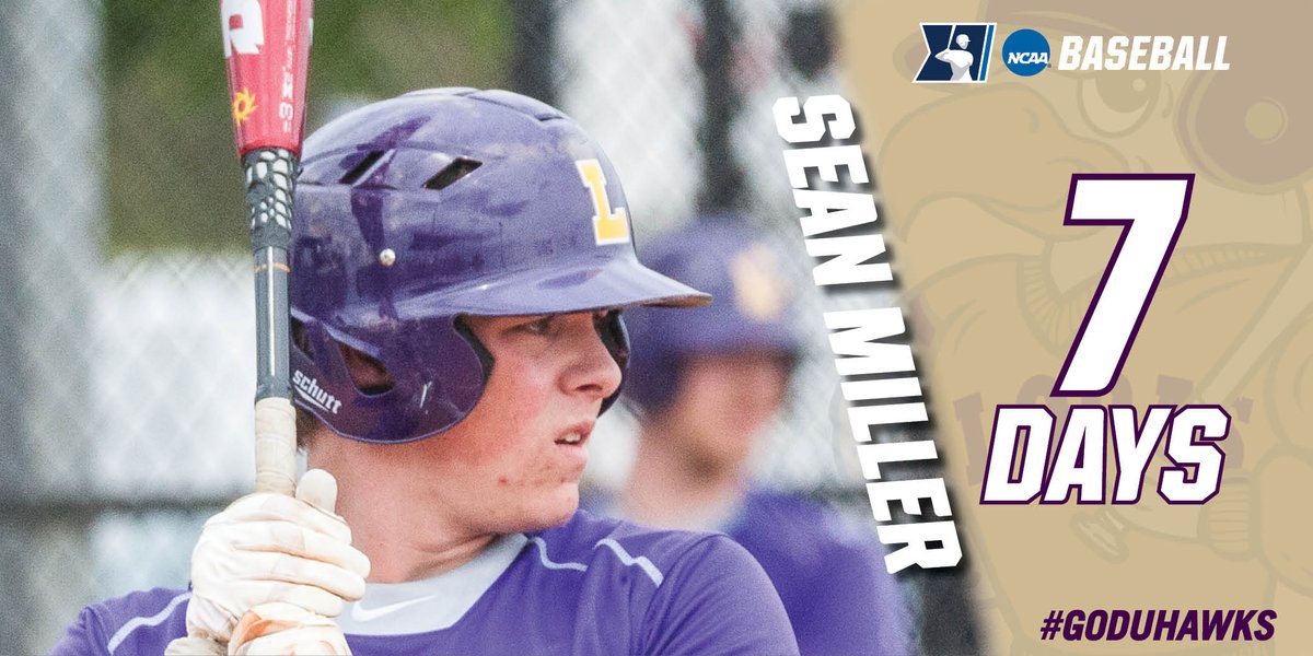 LorasBaseball's tweet photo. No. 7 Sean Miller (@seanmiller02 ) is highlighted in today's countdown to our first game against DIII competition! // #GoDuhawks #d3b https://t.co/tFjozKIOvZ