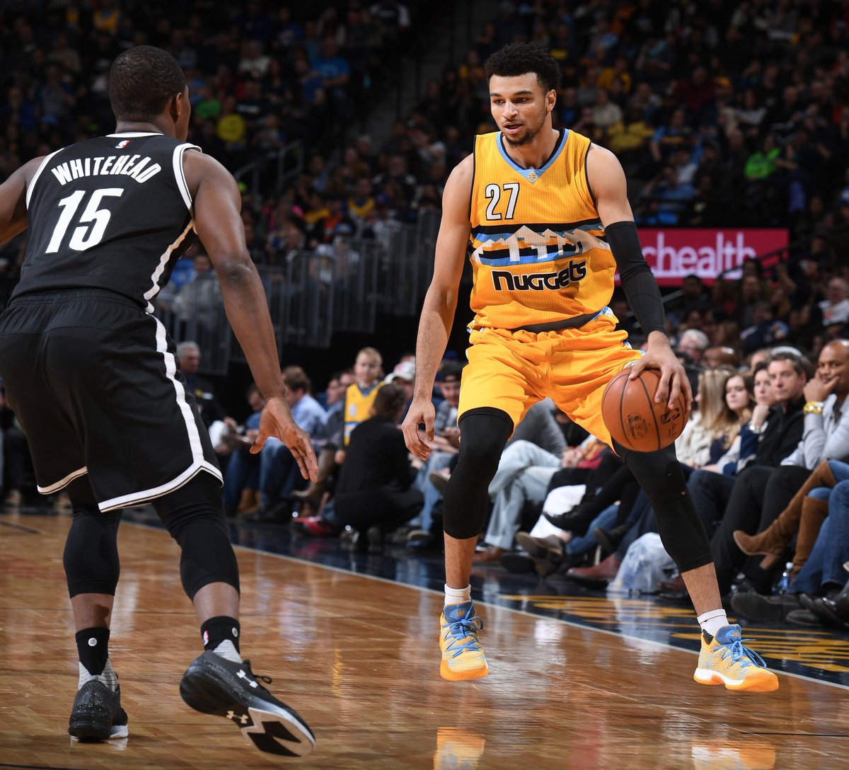 KicksOnCourt_'s tweet photo. @BeMore27 in the adidas Crazy Explosive @nuggets PE vs. Brooklyn https://t.co/TylGFpaKHN