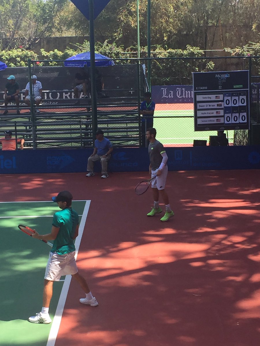 JACKIE_GUERRA's tweet photo. Inicia la Final de Dobles @MorelosOpen entre #KevinKing🇺🇸 #DeanO'Brien 🇿🇦 vs #AustinKrajicek 🇺🇸#JacksonWithrow 🇺🇸 https://t.co/Iq2WPnGbYZ