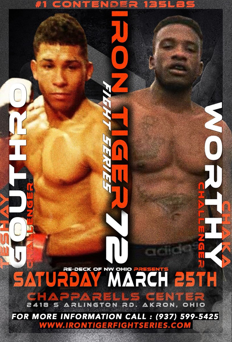 ITFightSeries's tweet photo. 135# contenders bout u dnt wanna miss March 25 Akron Ohio. ITFS 71 Gouthro vs Worthy #itfs #itfightseries #alliancemma #mma #ohiomma https://t.co/4HdqEei9ex