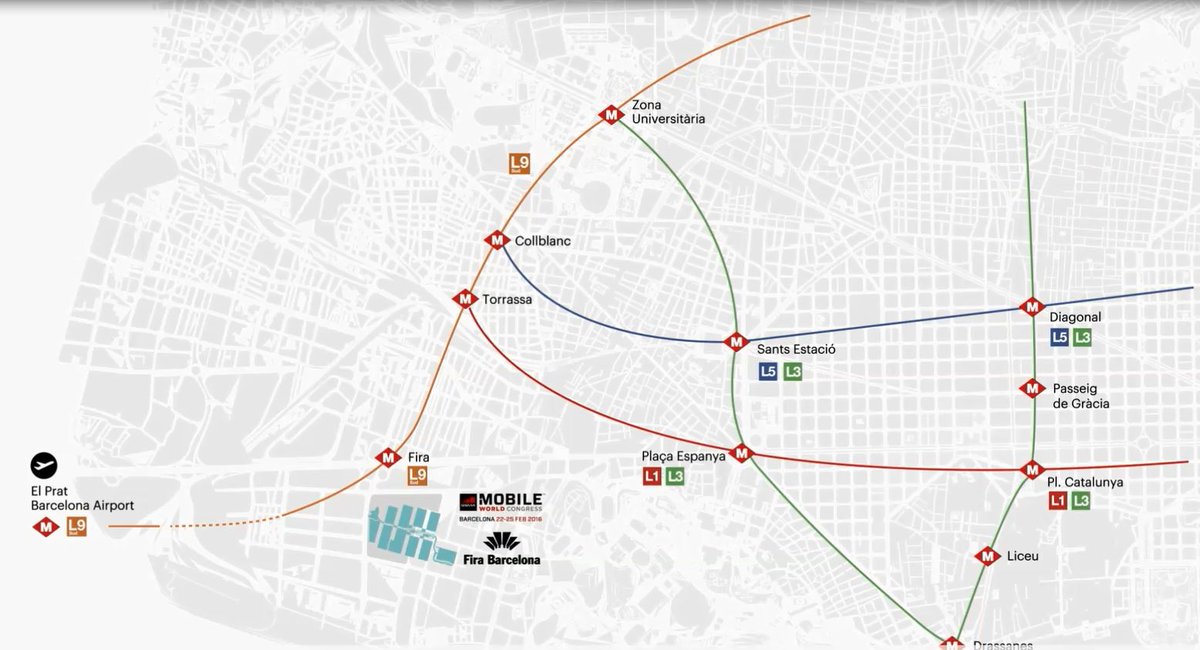 GSMA's tweet photo. The Metro L9 line is one of the most convenient ways for many attendees to reach &amp; leave the venue. Details https://t.co/avkWZVTwKi #MWC17 https://t.co/hEoBglWbyx