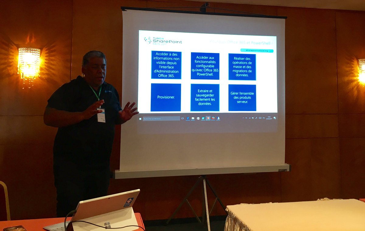 guillaumemeyer's tweet photo. #DevOps sur #Office365 avec #PowerShell par @gipisback au #SPDTunisia2017 https://t.co/4cV7lQCnrC