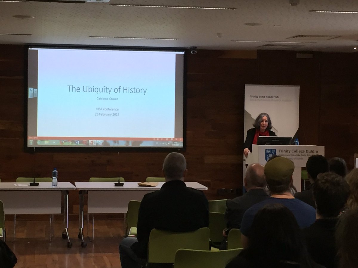 IHSA1950's tweet photo. Catriona Crowe of @NARIreland delivering the keynote address @ihsa2017 @SarahAnneBuckle @CumannStaire @LouiseCollins1 #TCD @IrishResearch https://t.co/gbwmRafTHq