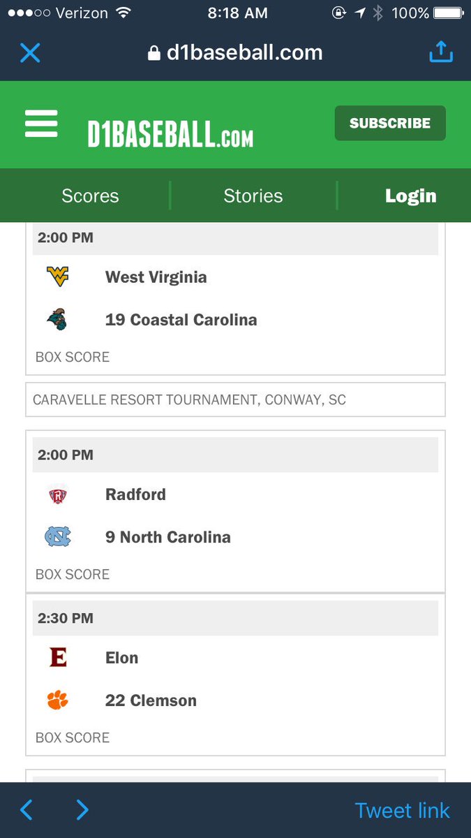 CWS Score Coverage (NCAACollegeBase) Twitter