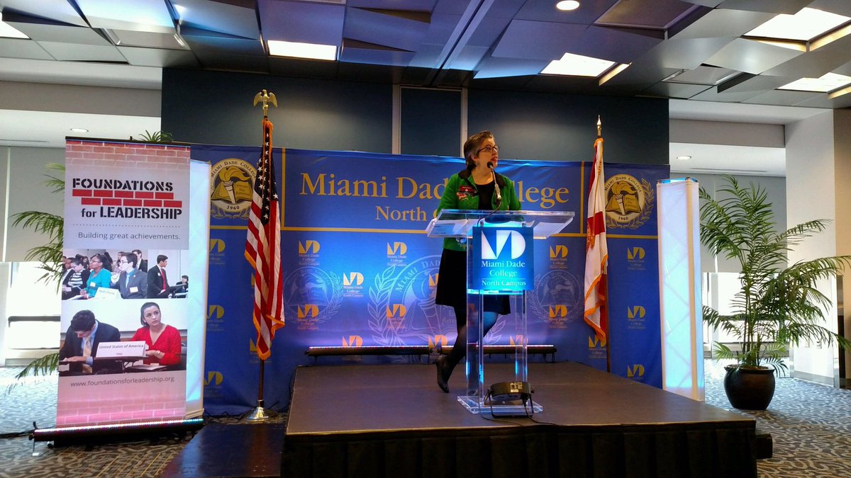 #DIRSoFL Catherine Rodriguez addresses <a href="/FFLMUN/">Foundations for Leadership</a> on 2/25 at @MDCNorthCampus #RepresentAmerica <a href="/mdcps/">Miami-Dade Schools</a> <a href="/MDCPSSocStudies/">MDCPSSocialSciences</a> @MiamiSup