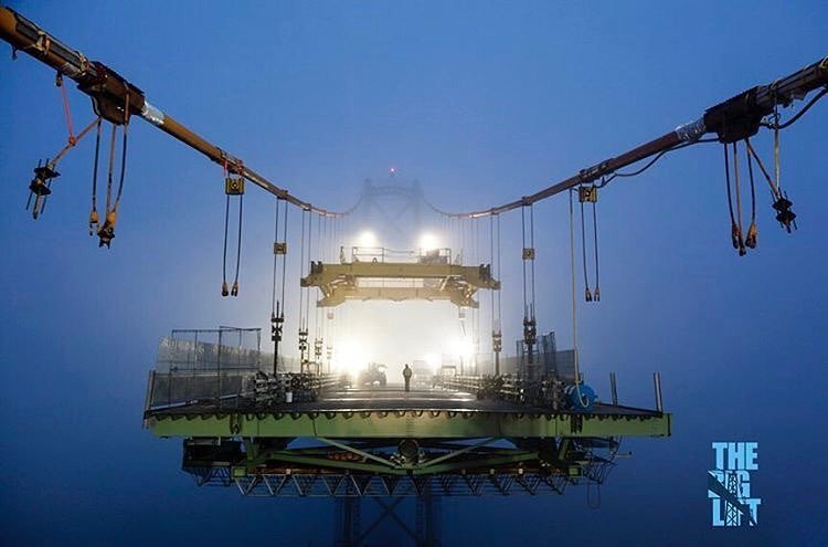 halifaxnoise's tweet photo. From @biglifthfx — A foggy night for lowering the final segments to be replaced on the Mac… https://t.co/QzfK4u0dHv https://t.co/k5KW5LBy0n