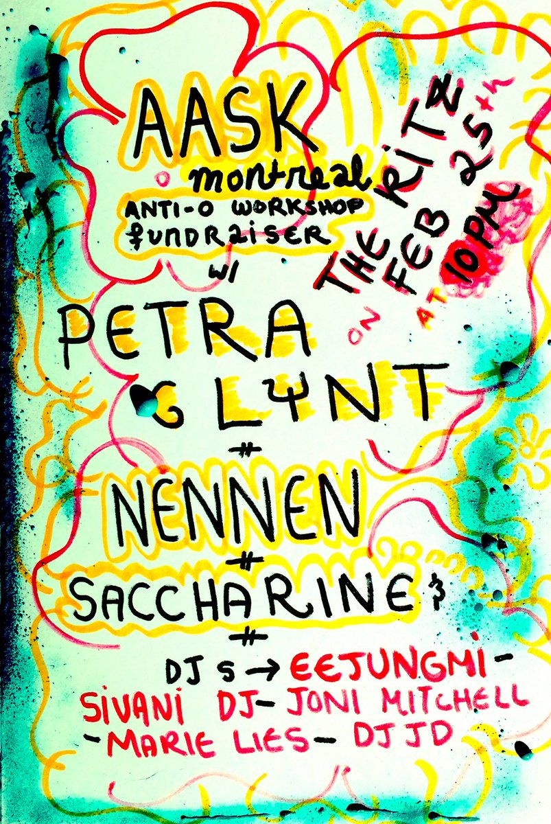 Our AASK fundraiser got some @CultMTL love cultmontreal.com/2017/02/saturd… See you tonight at @barleritzpdb for Saccharine, Nennen & @PetraGlynt!