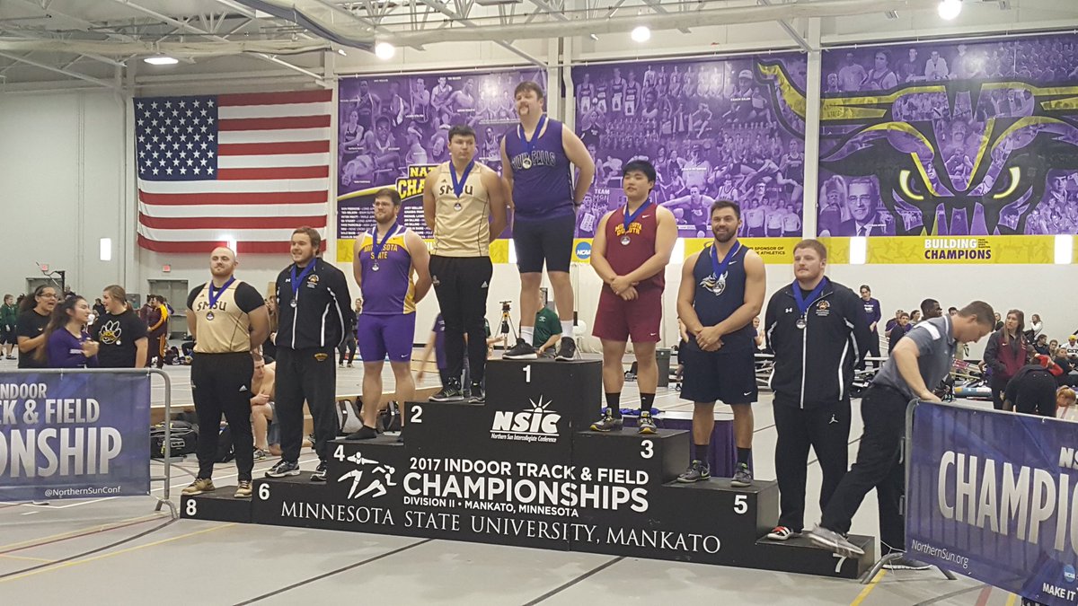 JustinRomero32's tweet photo. Congratulations to Jordan & Alex for finishing 2nd (17.61m) & 8th (16.83m) in the men's weight throw yesterday! #SMSUTF https://t.co/XqVscHFPRi