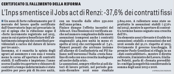 I disastri di #Renzi sempre più evidenti: anche sul #lavoro la sinistra si è rivelata fallimentare. #BastaBugie