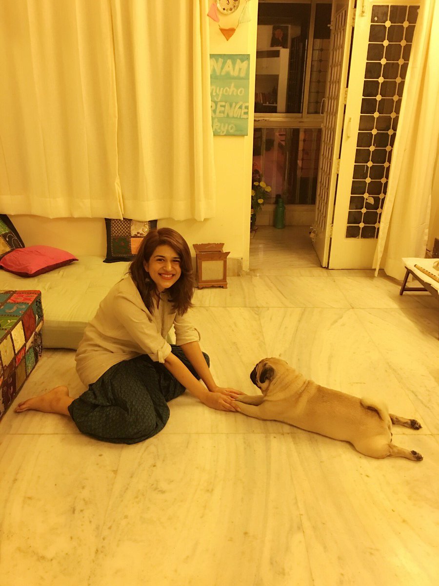 shraddhadas43's tweet image. Happy baby,happy mummy😊 #pugyoga #samepose ❤️