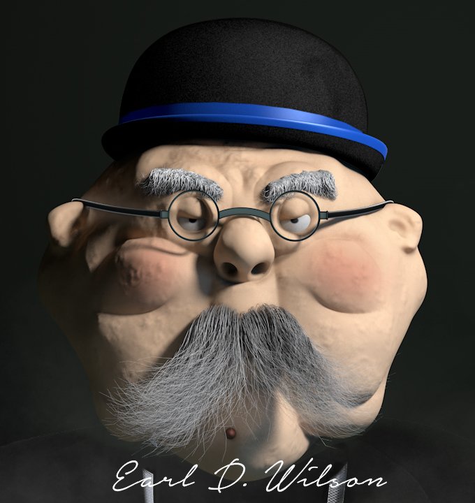crazy_milk's tweet photo. Budikopf aka Earl D. Wilsonkopf! oder war es Winston?... @Lugetersch #spitzestifte #rbtv #MorritonManor #cinema4d #characterdesign https://t.co/sThcJu3YRE