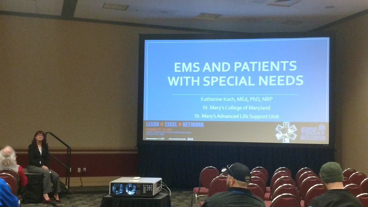JEMSConference's tweet image. Do you know which service animals are recognized by the ADA? Katherine Koch discusses EMS and patients with special needs. #EMSToday2017