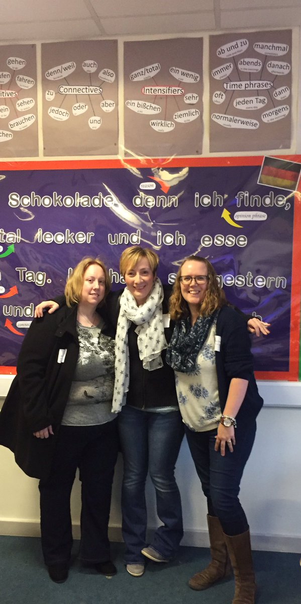 CristaHazell's tweet photo. Lovely to catch up with these two #mflallstars this morning at #ALLAboardSW @bradleystokecs #MFLTwitterati Always a pleasure ladies! https://t.co/TRuwNYtCf6
