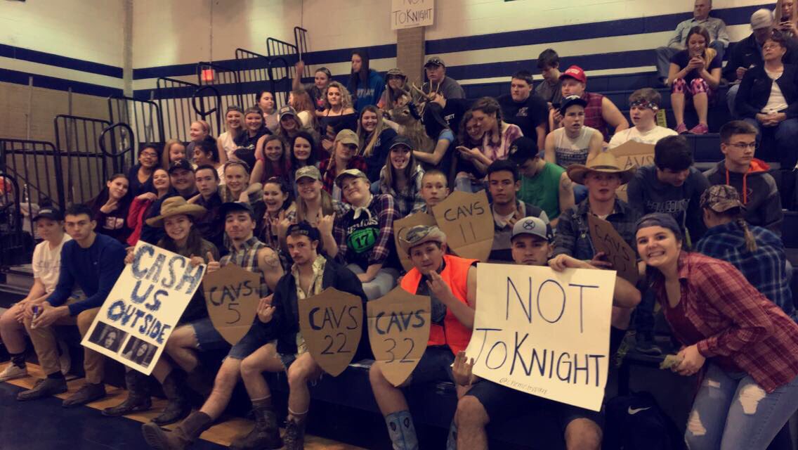 uttbutt_15's tweet photo. Last nights student section was the best this season 🙌🏼 #nottoKnight #cavsproshops & very proud of our girls team and good luck @ state https://t.co/iKQmIJo51J