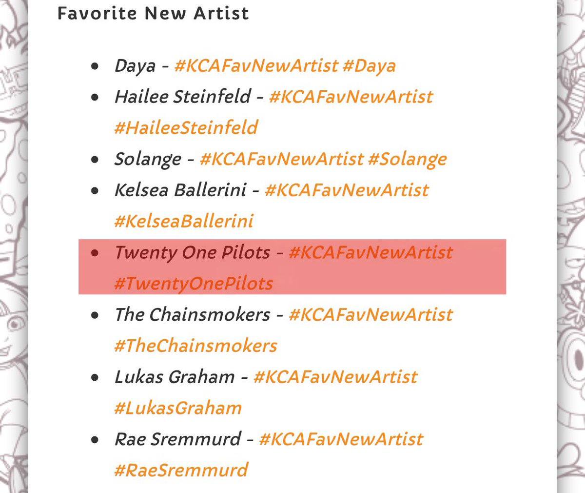 cliquevotes's tweet photo. �� #KCAFavNewArtist 
🎊 #TwentyOnePilots
🎁 RTS count! https://t.co/NkcvJzPInI