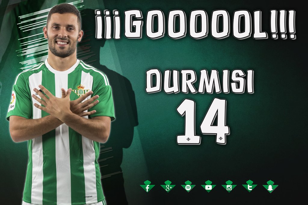 RealBetis_en's tweet photo. 36' ⏱⚽️ GOOOOOAAAAAAAL REAL BETIS!!!! @RizaDurmisi!!!! 👏👏👏

💚⚪️ #RealBetisSevilla 1-0 🔴⚪️

#ElGranDerbi https://t.co/OslNmwLsKS