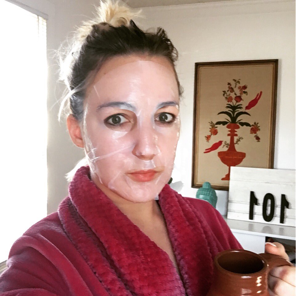 morgan_franny's tweet photo. Doing my civil duty by scaring away the neighborhood children. #coconutmask https://t.co/8dSwKRcT5l