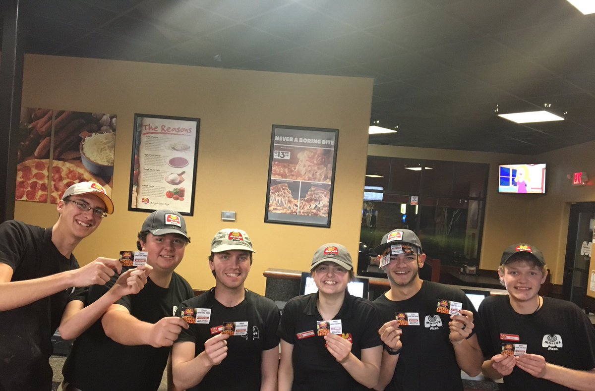 marcospizzabhm's tweet photo. Bring in a competitors pizza magnet and trade it for a Marco's magnet. You will receive a FREE cheezy bread as your reward! #reward #pizza https://t.co/sV84IfUJKa