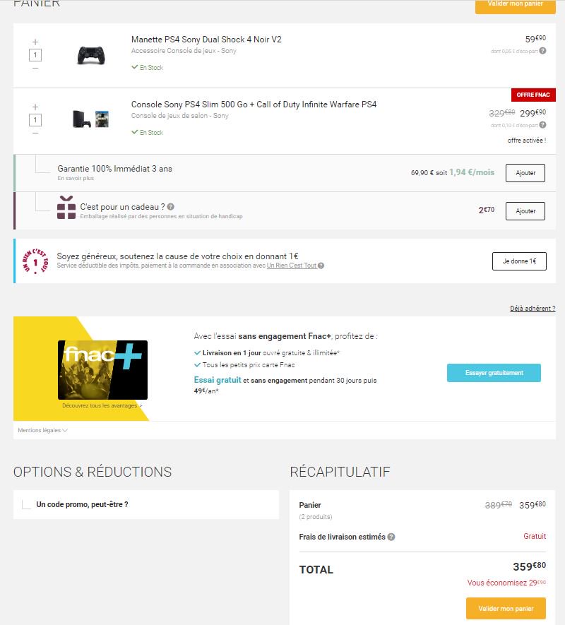 robert__antoine's tweet photo. @FnacVousAide Bonjour, pourquoi l'offre PS4 affichée sur le site fnac ne fonctionne pas lorsque je crée le panier selon les conditions??? https://t.co/X8ETwGWhyV