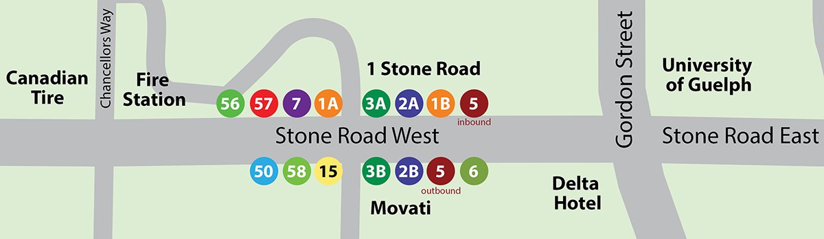 guelphtransit's tweet image. If @uofg  workers strike Monday morning, buses will be re-routed to Stone Road. ow.ly/MvFn309l41l