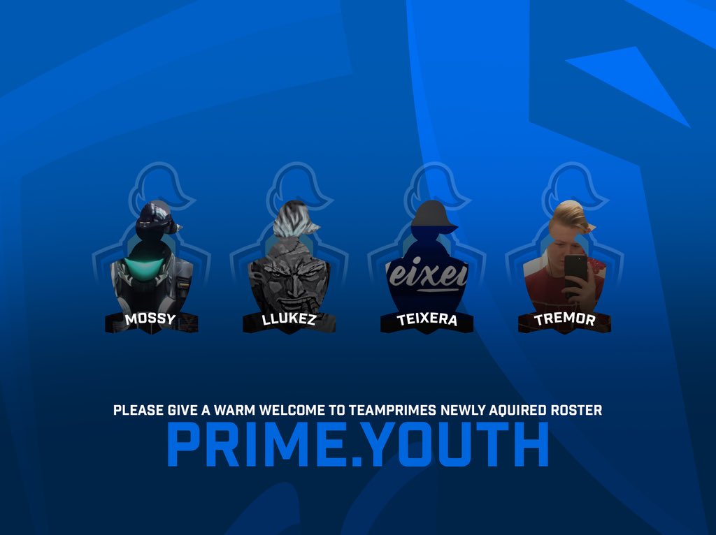 Announcing our new CoD.Youth Roster!
@Tp_iTeixeira 
@Tp_LLukez 
@Tp_Mossy 
@Tp_Tremor 

Competing in online leagues!
#TeamPrime!