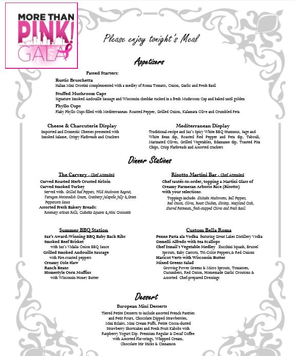morethanpink17's tweet photo. We have a menu! If you come for no other reason, come for the food. You won't be disappointed. To register click on: https://t.co/cB9796VbBi https://t.co/IXe9a1Ta3F