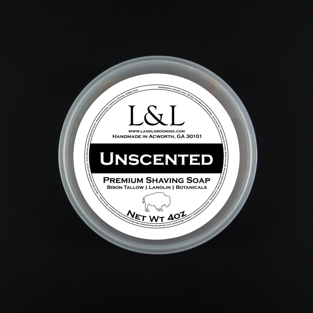 Recently launched an unscented shave soap for those with fragrance allergies! On sale at landlgrooming.com! #wetshaving