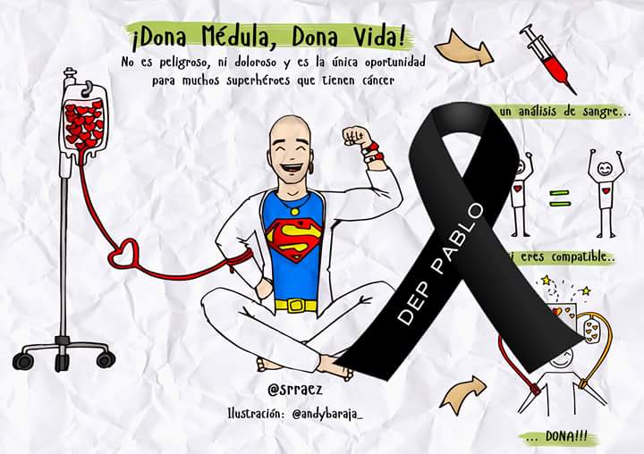 palibeblog's tweet image. Triste noticia, sin palabras. Hoy se va un campeón. Hasta siempre valiente #pabloraez. #donameduladonavida 
Ilustración por @andybaraja_