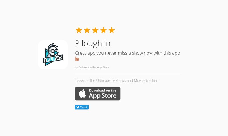 teeevoapp's tweet photo. 5 Star Review: "P loughlin: Great app,you never miss a show now with this app 👍" https://t.co/qeYIHC4QrY https://t.co/yVS3hiRqHW