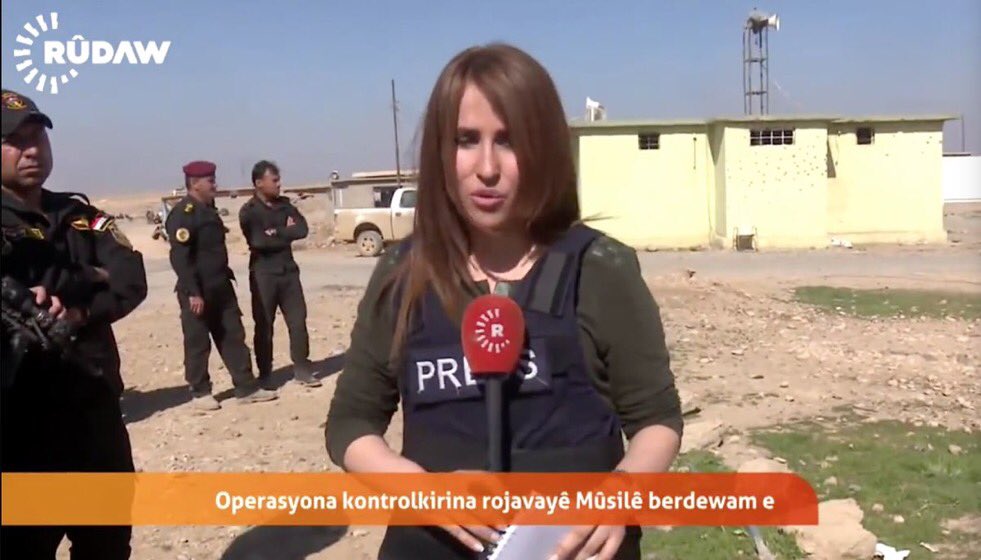 HalaJaber's tweet photo. #Shifa_Gardi reporter for @RudawEnglish & anchor was killed by an #Isis road side bomb, while covering south #Mosul_offensive today. RIP https://t.co/XWaDtyZFmw