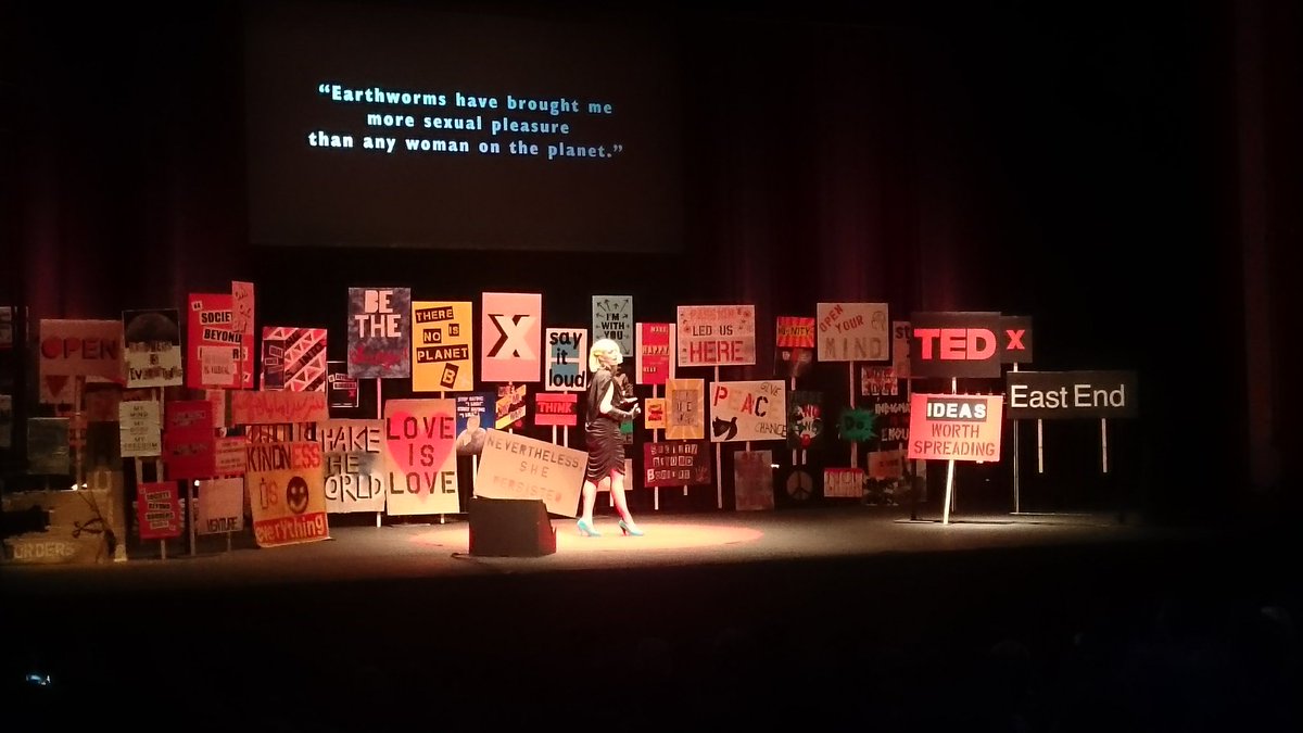 SustaFest's tweet photo. #Ladypart lingo + masochist stories in @AlixFox's v funny #beyondborders @TEDxEastEnd sharing her #sextant stories of #synaesthesia https://t.co/yTMj1fHYl0
