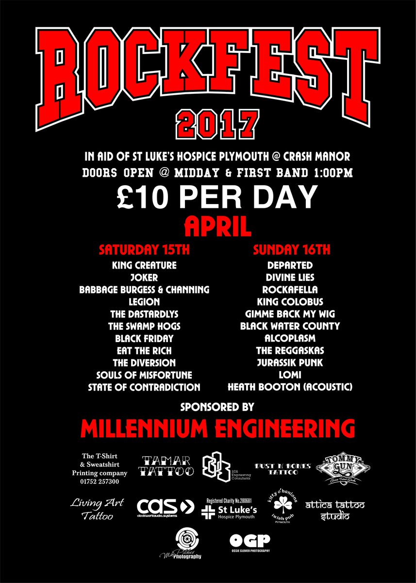 CuzRockfest's tweet photo. A BIG MASSIVE THANKS TO ALL OF YOU THAT HAVE TAKEN THE TIME OUT TO RT THE ROCKFEST POSTER ! @StLukesPlymouth #charity #gig #muchneededhelp 😃 https://t.co/CcC5vozQpi