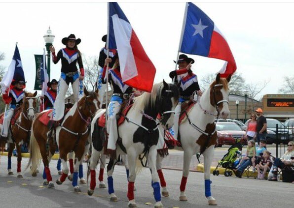 WrapItUpJanet's tweet photo. Conroe Go Texan Parade kicking off @ 1:00 p.m. #GoTexan #NoWharButTexas https://t.co/hdBZSFZpuo