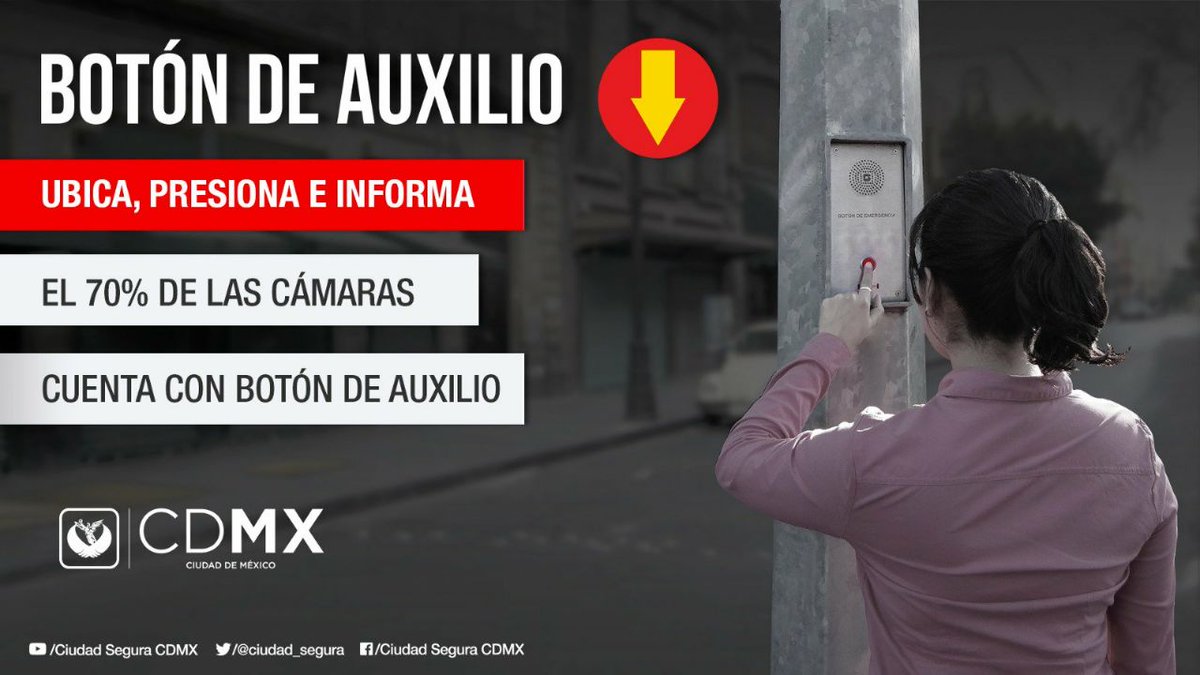 C5_CDMX's tweet photo. Las mujeres y niñas pueden reportar cualquier tipo de agresión por los #botonesdeauxilio ubicados en las cámaras del #C4.
#ViveSeguraCDMX https://t.co/OU3HDZyCaR