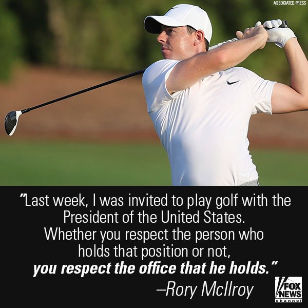 FoxNews's tweet photo. .@McIlroyRory hit back at critics who'd slammed him for playing a round of golf with @POTUS. https://t.co/Ivmhyy2uCa https://t.co/zn1UdeAnWa