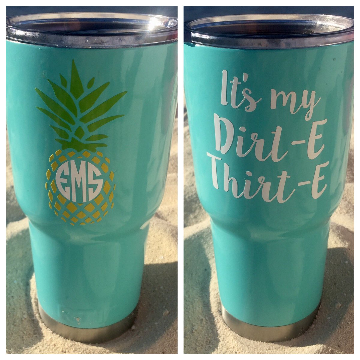TexasCraftHouse's tweet photo. What's the best part about turning 30? All of the personalized goodies for the trip!! 😍😍 #dirtEthirtE #thirtEincancun #sunsoutbunsout https://t.co/tbu7xghKM5