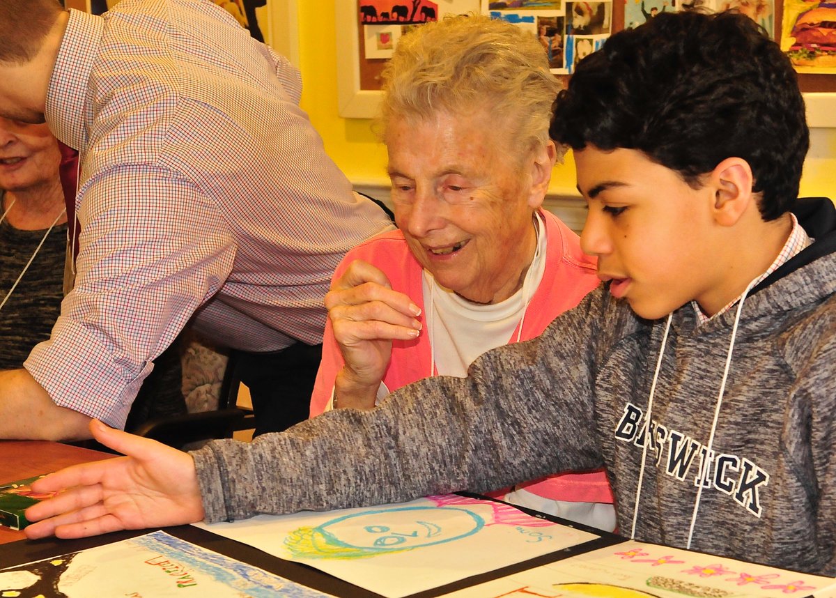 SweetReaders's tweet photo. Youth Empowered by the Elderly! #connectinggenerations #endalz #catalystsforchange #eldalz Brunswick Boys have so much heart! https://t.co/RLEKYAVgOI