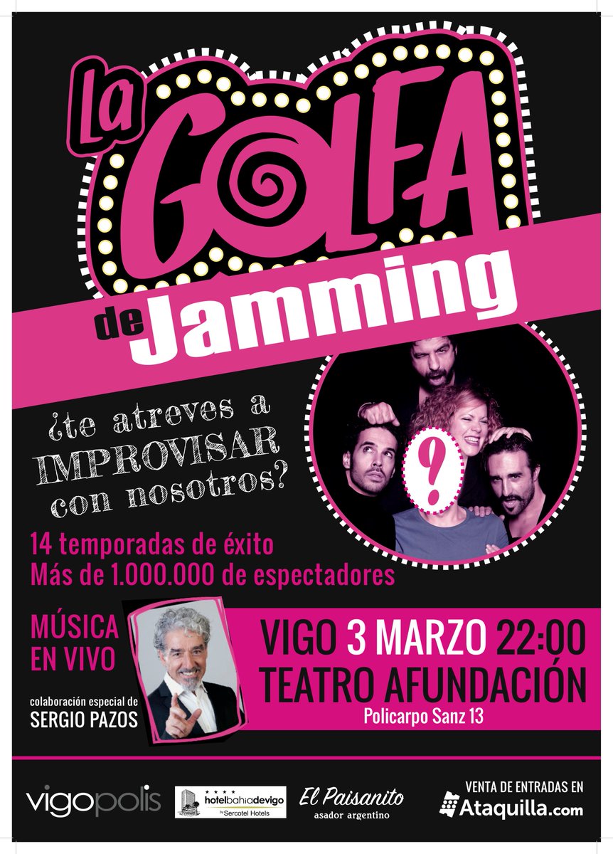 Falta muy poco para ver La Golfa de Jamming en vigo....<a href="/jammingteatro/">Jamming</a>  entradas en <a href="/Ataquilla_com/">Ataquilla.com</a>