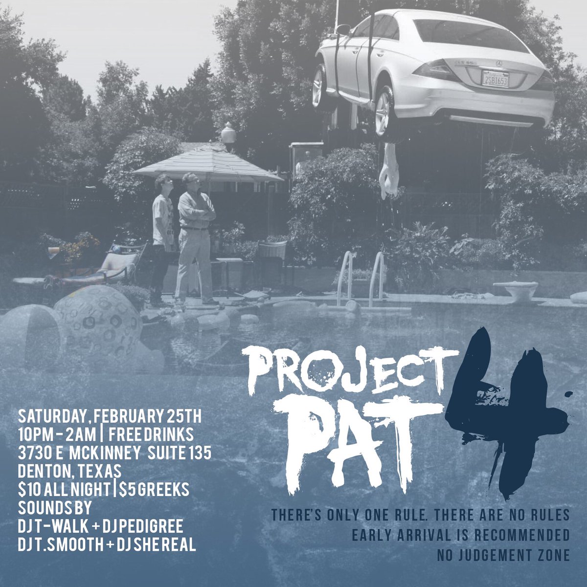 UNTParties's tweet photo. Tonight it's going down everyone! #ProjectPat4
FREE alcohol & BYOB!
4 UNT DJ's!
It's all about to be epic!
DETAILS BELOW! https://t.co/pTmsH8CaVl