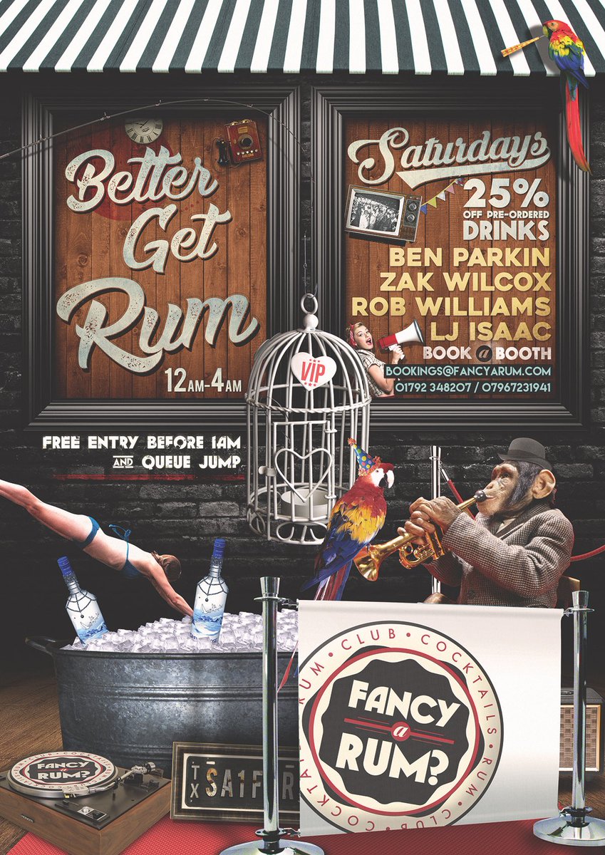 FancyaRum's tweet photo. Better get Rum!!! We're open 12am-4am!! See you there party people!! πΊπ½ππ½ Zak Wilcox & Rob Williams on the decks π§ #fancyarum #rumbar #rum https://t.co/CBNeBxDjzR